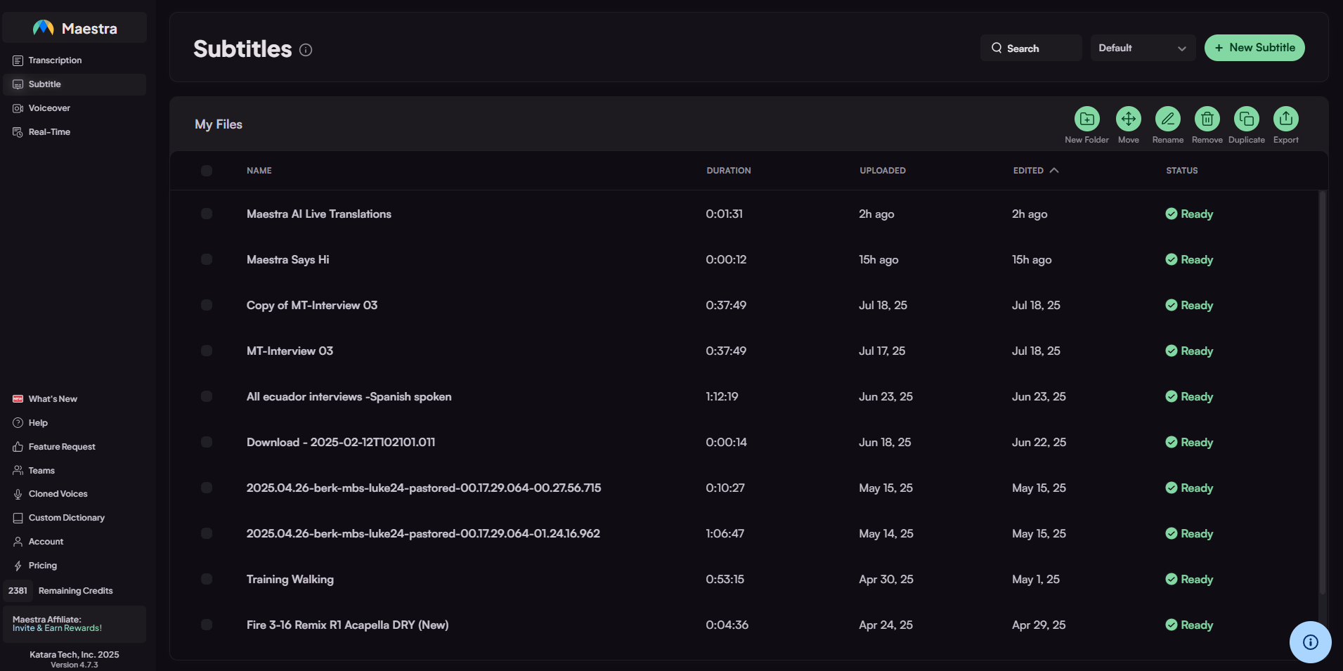 Dashboard navigation